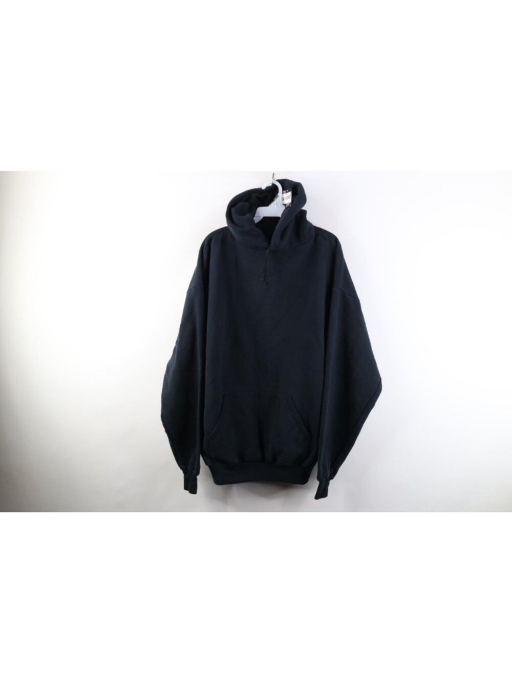 Vintage 90s Streetwear Mens Size XL Faded Blank Hoodie Sweatshirt Black